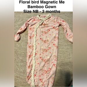 Floral Bird Magnetic Me Bamboo Gown – Soft Pink